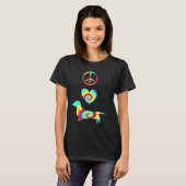 Peace Love Dachshunds T-shirt (Voorkant volledig)