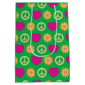 Peace Love Daisies Gift Bag Medium Cadeauzakje (Achterkant)