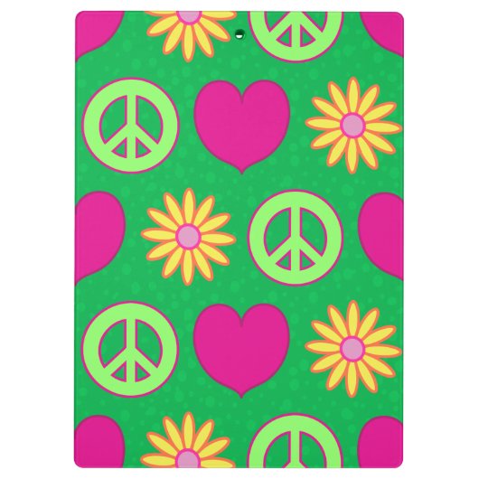 Peace Love Daisies Klembord (Achterkant)