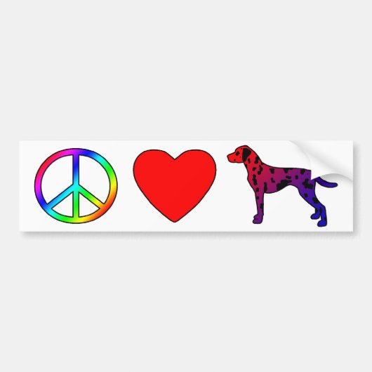 Peace Love Dalmatians Bumpersticker (Voorkant)