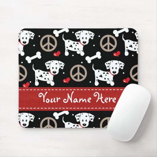 Peace Love Dalmatians Mousepad Muismat (Met muis)