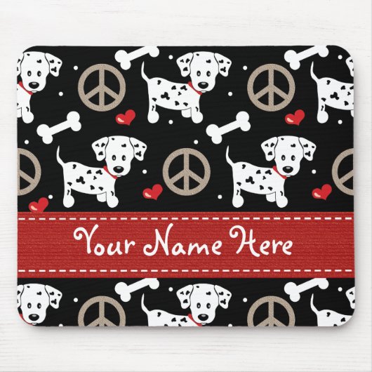 Peace Love Dalmatians Mousepad Muismat (Voorkant)