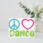 Peace Love Dance Briefkaart (Staand voorkant)