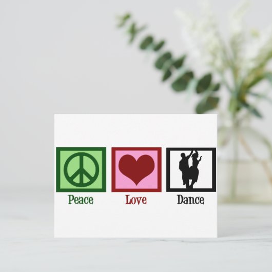 Peace Love Dance Briefkaart (Staand voorkant)