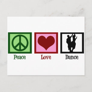 Peace Love Dance Briefkaart