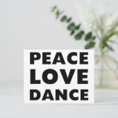 Peace Love Dance Briefkaart (Staand voorkant)