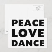 Peace Love Dance Briefkaart (Voorkant / Achterkant)