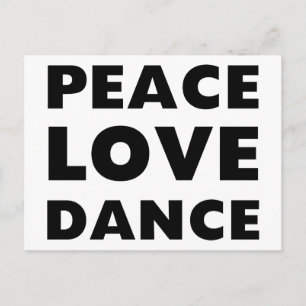 Peace Love Dance Briefkaart