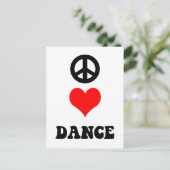 Peace Love Dance Briefkaart (Staand voorkant)