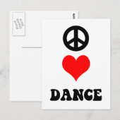 Peace Love Dance Briefkaart (Voorkant / Achterkant)