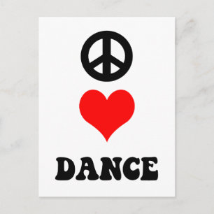 Peace Love Dance Briefkaart