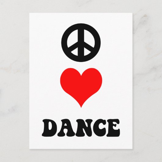 Peace Love Dance Briefkaart (Voorkant)