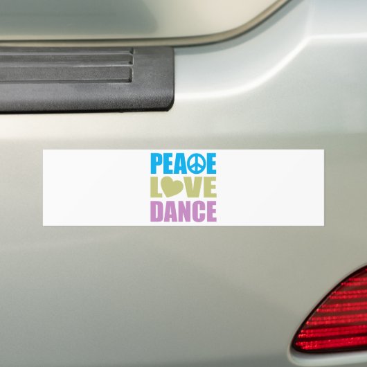 Peace Love Dance Bumpersticker (Op auto)