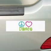Peace Love Dance Bumpersticker (Op auto)