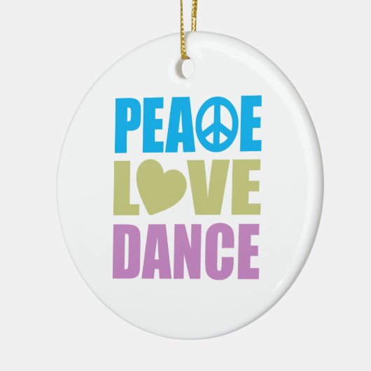 Peace Love Dance Keramisch Ornament (Links)