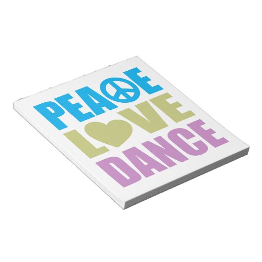 Peace Love Dance Notitieblok (Schuin)