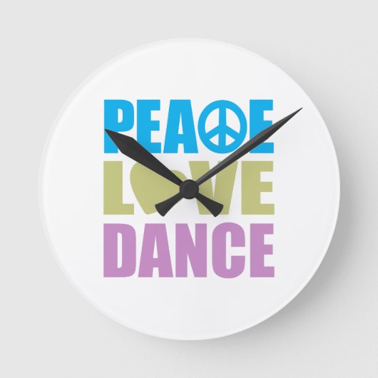 Peace Love Dance Ronde Klok (Voorkant)