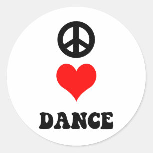 Peace Love Dance Ronde Sticker
