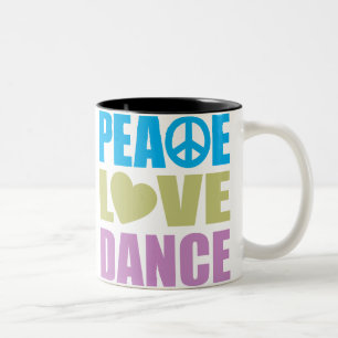 Peace Love Dance Tweekleurige Koffiemok