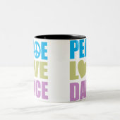 Peace Love Dance Tweekleurige Koffiemok (Center)