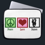 Peace Love Dancing Laptop Sleeve<br><div class="desc">Een vredesteken,  hart,  en een stel dat deelneemt aan een dans.</div>