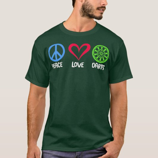 Peace Love Darts Cute Dart Player T-shirt (Voorkant)