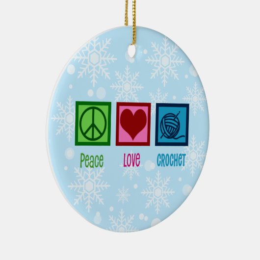 Peace Love Debat Team Ceramic Ornament Crochet (Rechts)
