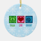 Peace Love Debat Team Ceramic Ornament Crochet (Voorkant)
