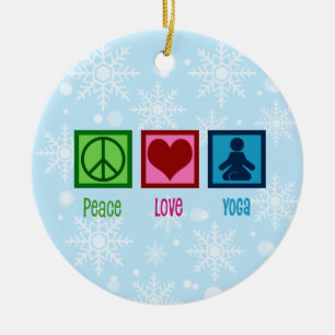 Peace Love Debat Team Ceramic Ornament yoga