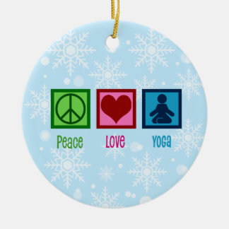 Peace Love Debat Team Ceramic Ornament yoga