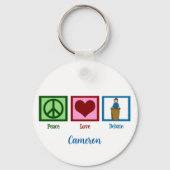 Peace Love Debat Team Custom Sleutelhanger (Voorkant)