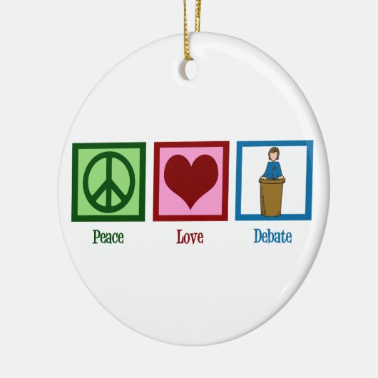 Peace Love Debat Team Cute Kerstmis Keramisch Ornament (Links)