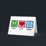 Peace Love Debat Team Feestdagen Kaart<br><div class="desc">Een geweldig team kerstcadeau voor al je toespraken en debatteervrienden. Peace Love Debate voor mensen die hun tijd doorbrengen met het bespreken van politieke onderwerpen en actuele gebeurtenissen.</div>
