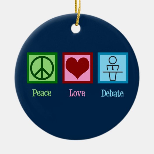 Peace Love Debat Team Keramisch Ornament (Voorkant)