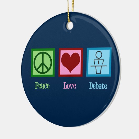 Peace Love Debat Team Keramisch Ornament (Links)