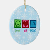Peace Love Debat Team Keramisch Ornament-roken Keramisch Ornament (Rechts)