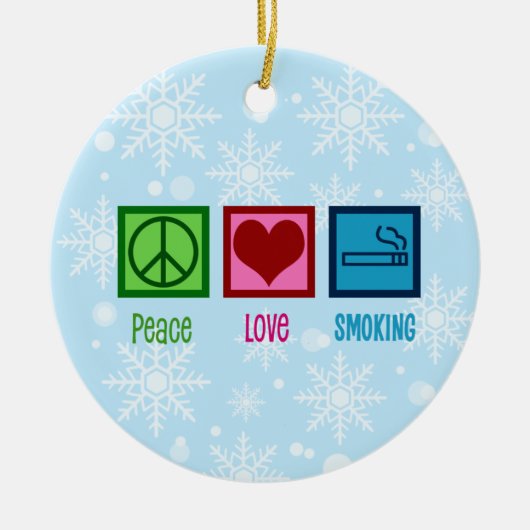Peace Love Debat Team Keramisch Ornament-roken Keramisch Ornament (Voorkant)