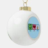 Peace Love Debat Team Keramische Bal Ornament (Links)