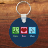Peace Love Debat Team Sleutelhanger (Voorkant)