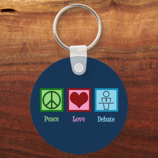 Peace Love Debat Team Sleutelhanger (Voorkant)
