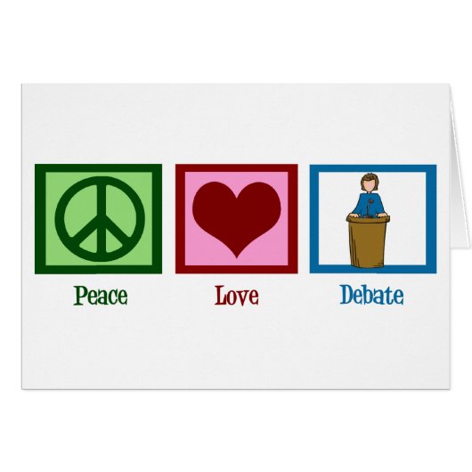 Peace Love Debate Team Kaart (Voorkant Horizontaal)