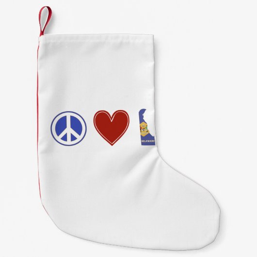 Peace Love Delaware Kleine Kerstsok (Voorkant)