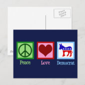 Peace Love Democraat Briefkaart (Voorkant / Achterkant)