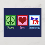 Peace Love Democraat Briefkaart (Voorkant)