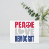 Peace Love Democraat Briefkaart (Staand voorkant)