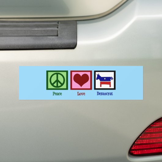Peace Love Democraat Bumpersticker (Op auto)