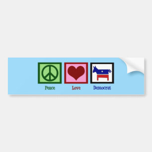 Peace Love Democraat Bumpersticker