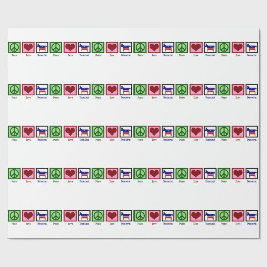 Peace Love Democraat Cadeaupapier (Vlak)