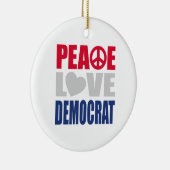 Peace Love Democraat Keramisch Ornament (Rechts)