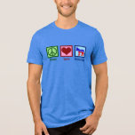 Peace Love Democraat Schattige Blue Donkey Tri-Blend Shirt<br><div class="desc">Schattigee Peace Love Democraat tri-blend T-shirt met een Democratische Partij Ezel in rood, wit en blauw. Een cool democratisch geschenk voor een politieke activist die in de politiek werkt en kandidaten helpt winnen door te helpen bij de verkiezingen van 2024.</div>